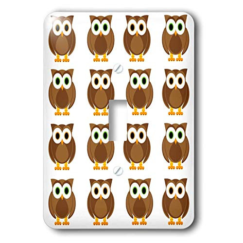 3dRose lsp61271 Brown Owls Print Single Toggle Switch Multicolor