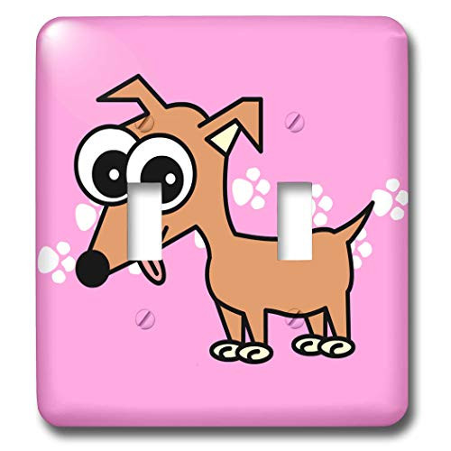 3dRose lsp61342 Chihuahua And Paw Prints Double Toggle Switch Multicolored