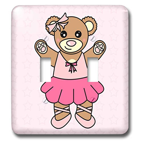 3dRose lsp153922 Cute Ballerina Teddy Bear Toggle Switch