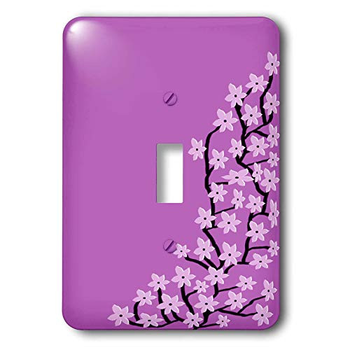 3dRose lsp253621 Pretty Purple Flower Blossom Print Toggle Switch MultiColor