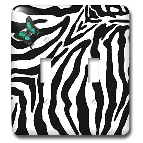 3dRose lsp260912 Butterfly Zebra Print Toggle Switch MultiColor