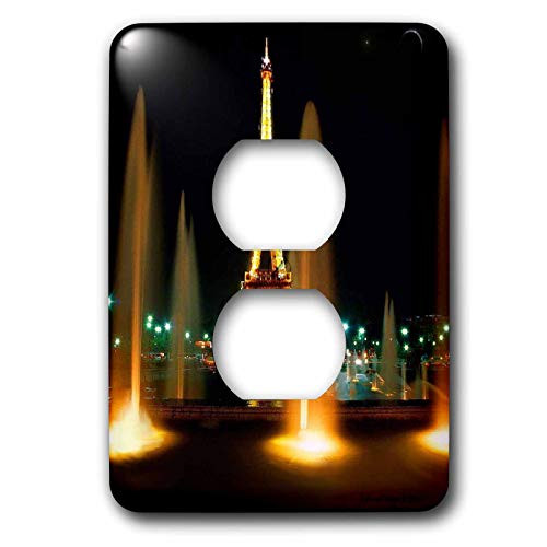3dRose lsp282926 Two Plug Outlet Cover with Eiffel Tower