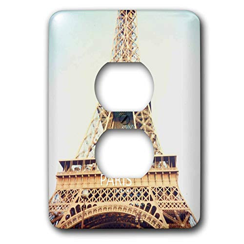 3dRose lsp283496 Two Plug Outlet Cover with Eiffel Tower