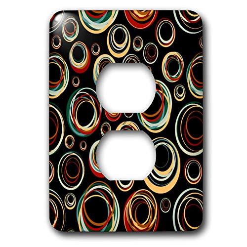 3dRose lsp290746 Retro Circles 2 Plug Outlet Cover