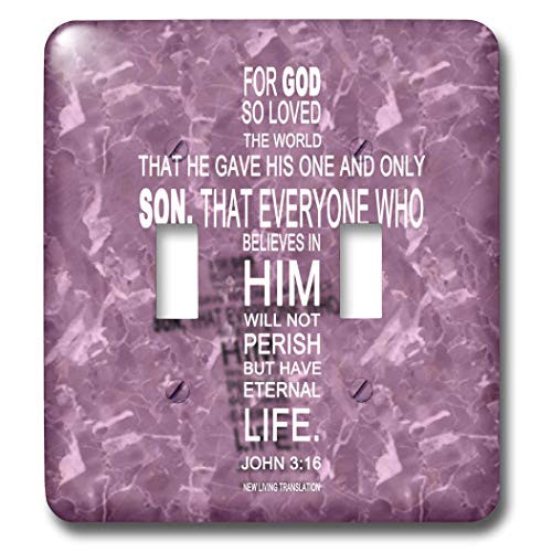 3dRose lsp290912 John 3 16 Bible Verse in The Form of a Cross Reflected on Rose Granite Print Toggle Switch MultiColor