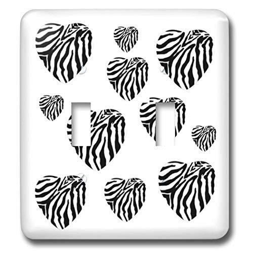 3dRose lsp292062 Zebra Hearts Trendy Fashion Animal Print Toggle Switch MultiColor