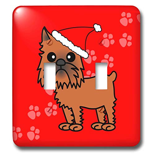 3dRose lsp312042 Cute Brussels Griffon Cropped Ears Red with Santa Hat Toggle Switch MultiColor