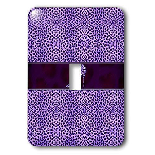3dRose lsp386931 Cheetah Print And Stiletto Heel Single Toggle Switch Purple