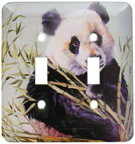 3dRose lsp443752 Panda Bear Sitting In Bamboo Toggle Switch