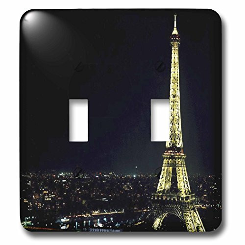 3dRose lsp561032 Eiffel Tower Lit At Night Toggle Switch