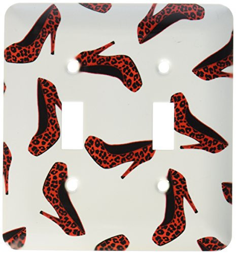3dRose lsp571482 High Heel Shoes Print Red Cheetah Double Toggle Switch