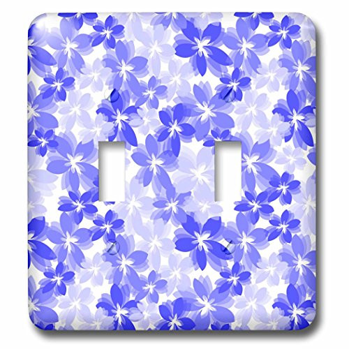 3dRose lsp590552 Tropical Purple Flowers  Hawaiian Inspired Floral Print Double Toggle Switch Red