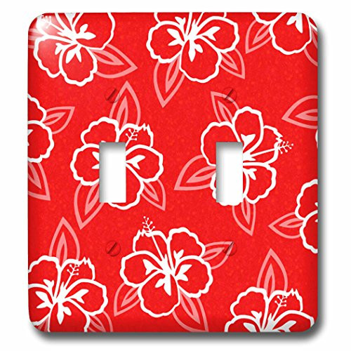 3dRose lsp774982 Hawaiian Hibiscus Flower Print Double Toggle Switch Multicolor
