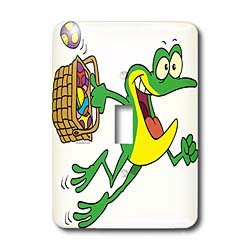 3dRose lsp1039071 Cute Easter Foggy Frog with Egg Basket Single Toggle Switch Multicolor