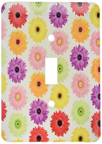 3dRose lsp1107511 Colorful Rainbow Gerbera Daisies Print Single Toggle Switch