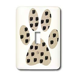3dRose LLC lsp1233281 Dalmatian Spots Paw Print Dogs Animals Single Toggle Switch