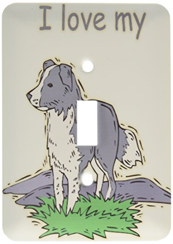 3dRose LLC lsp1290191 Cute and Cuddly Canine I Love My Border Collie Single Toggle Switch