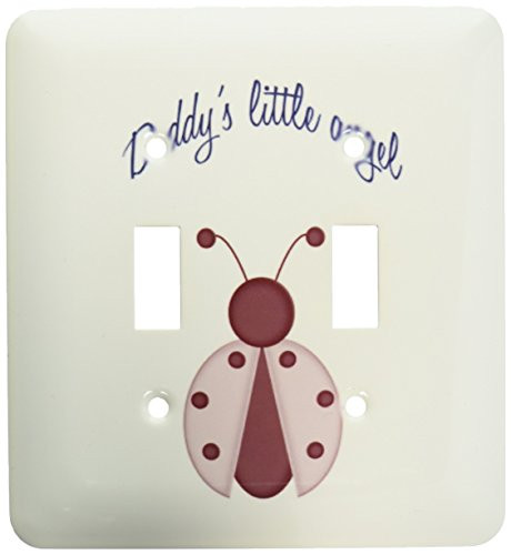 3dRose LLC lsp1305462 Daddys Little Angel Cute Ladybug Kids Art Double Toggle Switch