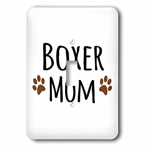 3dRose lsp1540831 Boxer Dog Mom Doggie by Breed Brown Muddy Paw Prints Love Doggy Lover Proud Mama Pet Owner Single Toggle Switch