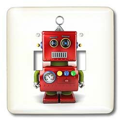 3dRose lsp1580182 Vintage Toy Robot with Neutral Facial Expression Cute Double Toggle Switch