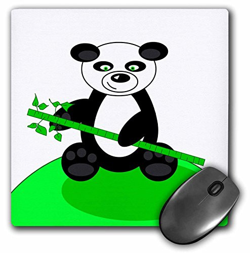 3dRose LLC 8 x 8 x 025 Inches Happy Panda Bear with Bamboo Mouse Pad mp63281