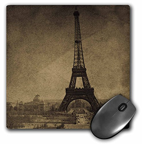 3dRose LLC 8 X 8 X 025 Inches Eiffel Tower Sepia Tone Mouse Pad mp275501