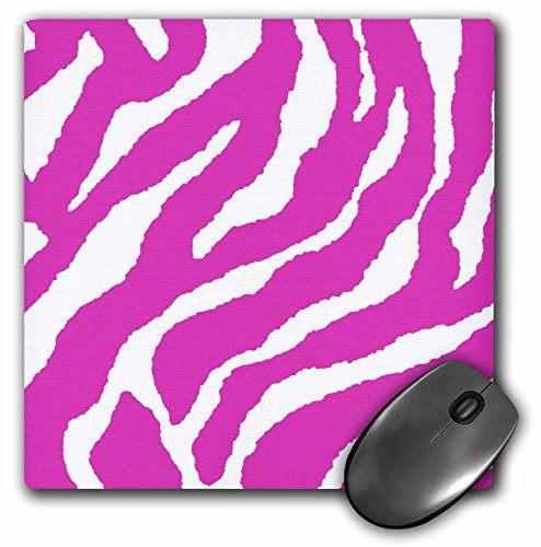 3dRose LLC 8 x 8 x 025 Inches Mouse Pad Bright Pink Zebra Print mp441851