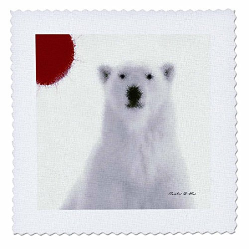 3dRose qs83751 Polar BearLQuilt Square 10 by 10Inch