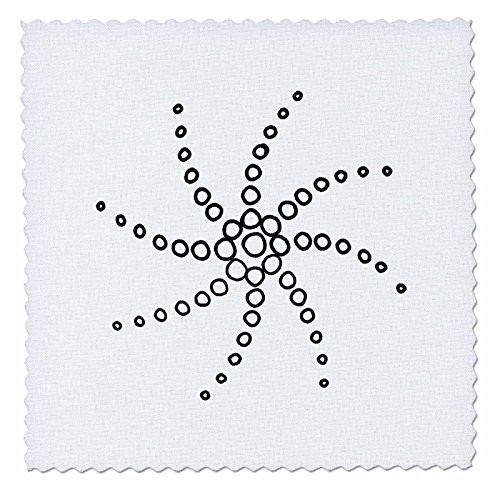 3dRose qs189751 Black Circle Spiral Drawing Quilt Square 10 by 10Inch