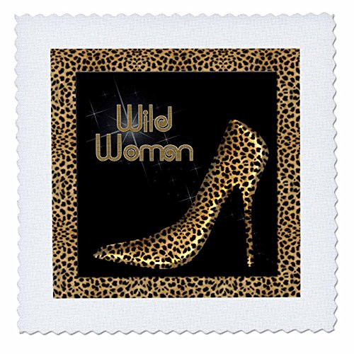 3dRose qs218041 Cheetah Print Wildl Woman Stiletto Pump and Diamond Bling Quilt Square 10 by 10Inch 3dRose qs218041 Cheetah Print Wildl Woman Stiletto Pump and Diamond Bling Quilt Square 10 by 10Inch