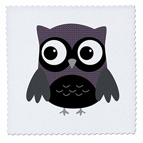 3dRose qs610041 Cute Purple Pattern Owl Quilt Square 10 by 10Inch