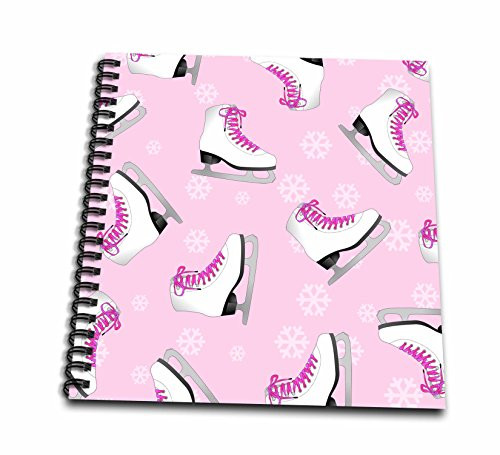 3dRose db774802 Figure SkatingSkate and Snowflake PrintPale PinkMemory Book 12 by 12Inch