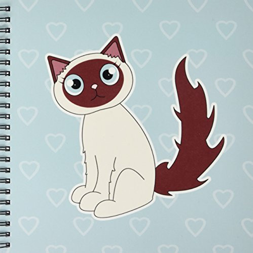 3dRose db1107701 Kawaii Cats Cute Siamese Kitty Drawing Book 8 by 8Inch