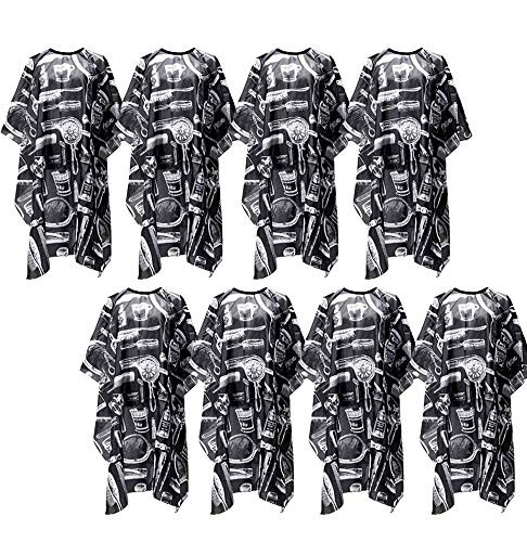 HairCut Salon Capes for Adults Bulk Men Black Barber Capes Professional Hair Cutting Apron for Hairdressing Hair Barber Supplies 8 Pack