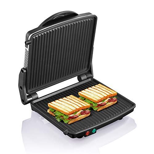 Yabano Panini Press Grill Sandwich Maker and Bread Toaster NonStick Coated Plates 11 x 98 Opens 180 Degrees to Fit Any Type or Size of Food Stainless Steel Surface and Removable Drip Tray 4 Slice Yabano Panini Press Grill Sandwich Maker and Bread Toaster NonStick Coated Plates 11 x 98 Opens 180 Degrees to Fit Any Type or Size of Food Stainless Steel Surface and Removable Drip Tray 4 Slice