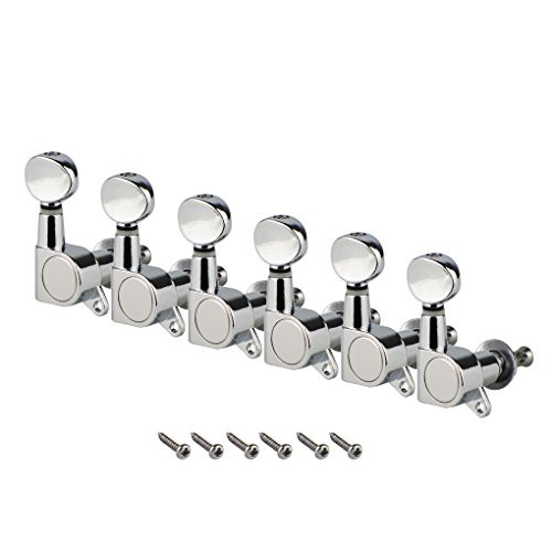 FLEOR 6R Sealed Guitar Tuners Machine Heads Tuning Pegs Keys Set Chrome Fit Fender Stratocaster Telecaster Guitar Part