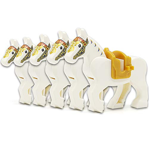 Feleph White Horse Building Blocks Sets Toys Knight Animals Figures Medieval Rider Horses Saddles Bricks Toy 5pcs Compatible with Major Brands Feleph White Horse Building Blocks Sets Toys Knight Animals Figures Medieval Rider Horses Saddles Bricks Toy 5pcs Compatible with Major Brands