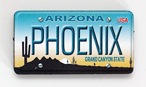 Phoenix Arizona License Plate Wood Fridge Magnet 3 x 15