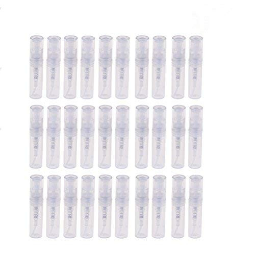 30pcs Mini Clear 2ml Atomizer Plastic Bottle Spray Refillable Perfume Empty Sample Bottle for Travel Party