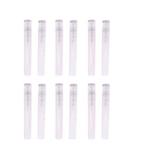 Yiphates 12pcs Mini Clear 10ml Atomizer Plastic Bottle Spray Refillable Perfume Empty Sample Bottle for Travel