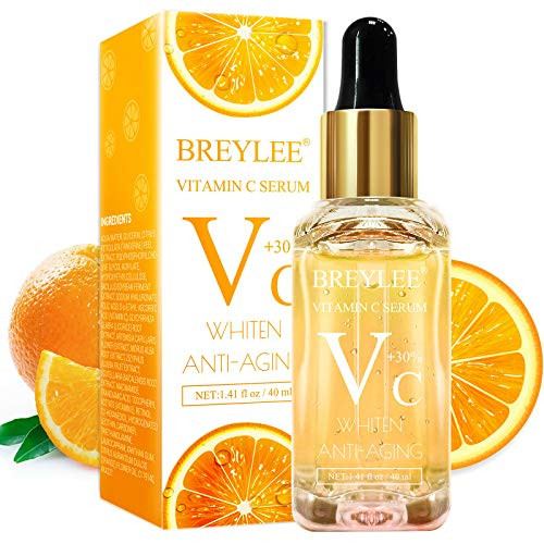 Vitamin C Serum BREYLEE AntiAging Facial Serum with Hyaluronic Acid Retinol and Vitamin E Moisturizing Face Serum for Skin Nourishing and Smoothing Skin Improve Sun Spots
