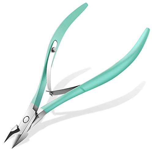 Cuticle Trimmer Cuticle Nipper  Cuticle Cutter Professional Stainless Steel Cuticle Clippers Scissors Cuticle Remover Pedicure Manicure Tools by INFELING Green