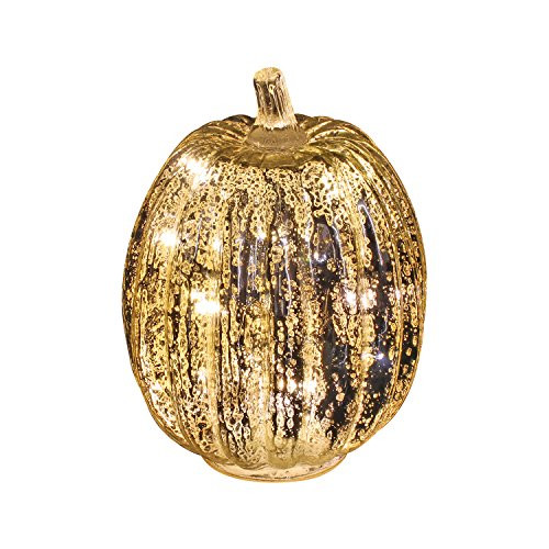Romingo Mercury Glass Pumpkin Light with Timer for Halloween Pumpkin Decorations Fall Decor Sliver75 inches