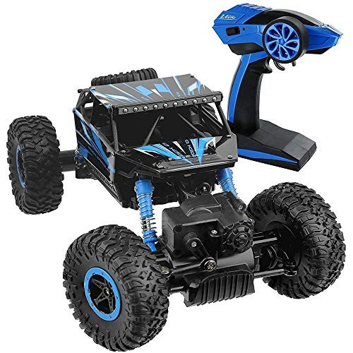 Remote Control Car 24 GHZ High Speed Racing RC Trucks with Rechargeable Batteries Electric Toy Car for All Adults  Kids Blue