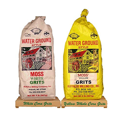 Moss Water Ground White and Yellow Whole Corn Grits each Bag is 2 Lbs Moss Water Ground White and Yellow Whole Corn Grits each Bag is 2 Lbs