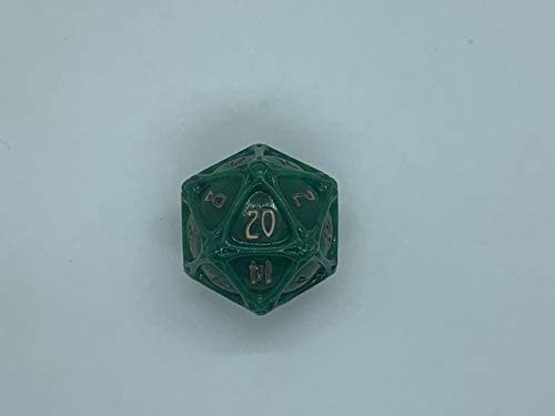 PolyHero Wizard  Greenflame with Burnished Bronze D20 Orb 1 Dice