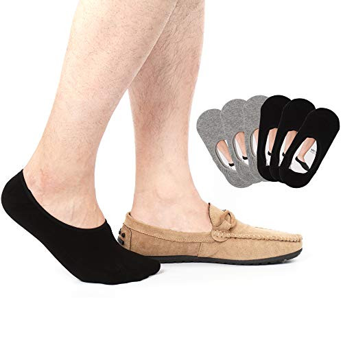 6 pair Mens No Show Socks Non Slip Thin no see Invisible Boat Liner Loafer Sock