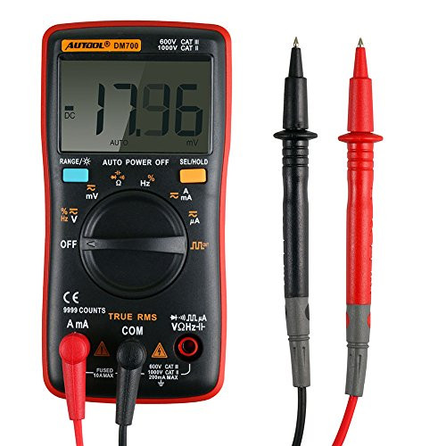 AUTOOL DM700 Portable Autoranging Digital Multimeter 9999 Counts Backlight ACDC Ammeter Voltmeter Ohm Portable Meter