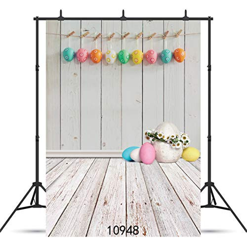 SJOLOON 5x7ft Easter Egg Backdrop Spring Wood Floor Photo Backdrops Vinyl Photography Background Studio Props 10948