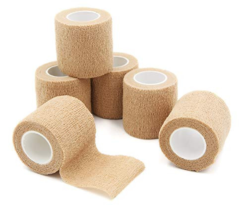 First Aid Self Adherent Cohesive Bandages First Aid Tape Cohesive Wrap Bandage Colorful Bandages2 inches x 5 Yards6 PacksSkin